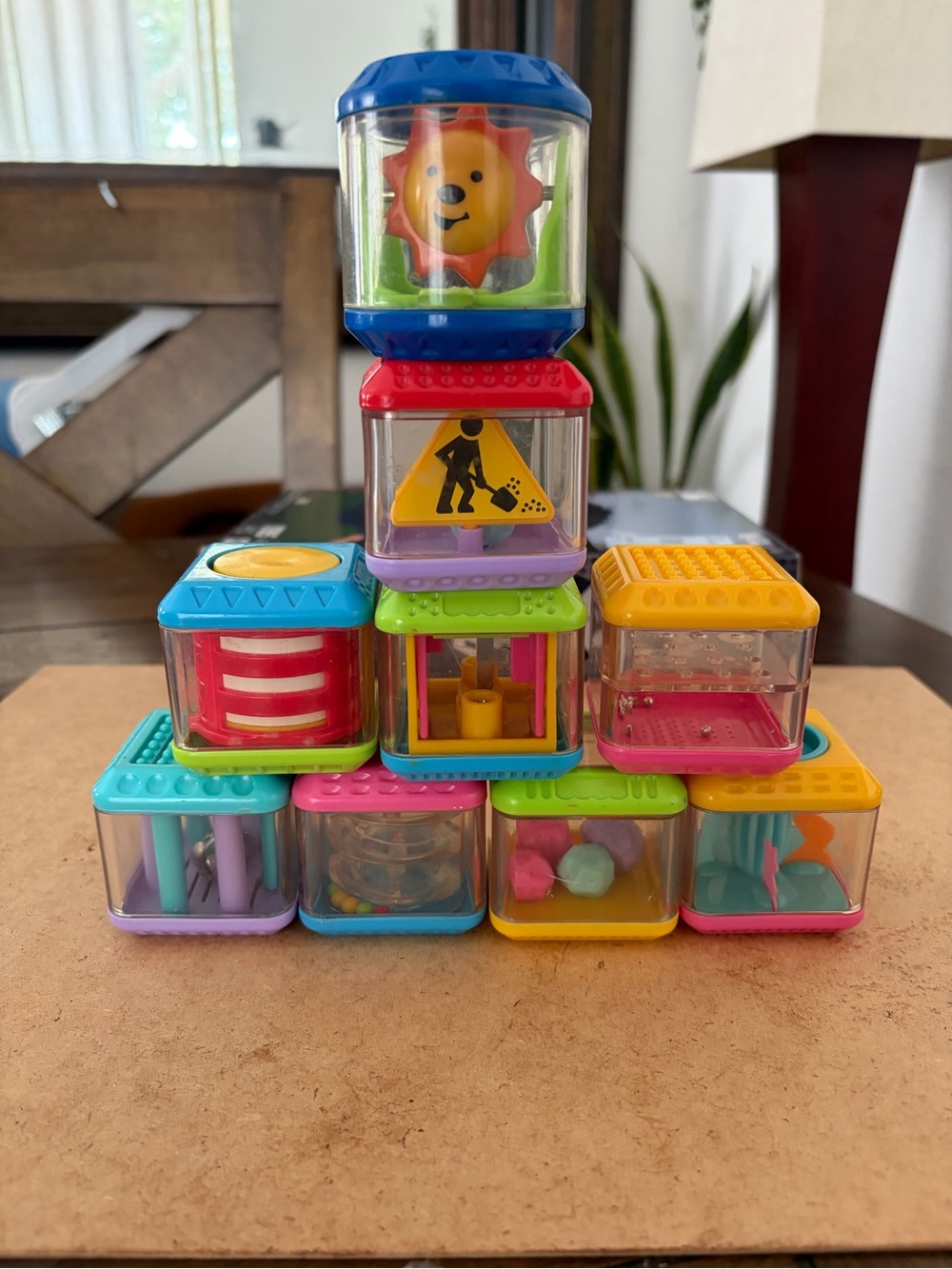 Fisher Price Peek-a-Boo Building Blocks Animals Sensory Play Toys Set Lot Of 9